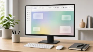 تصویر تولیدشده از یک مرورگر وب عمومی با نوار تب عمودی روی مانیتور دسکتاپ