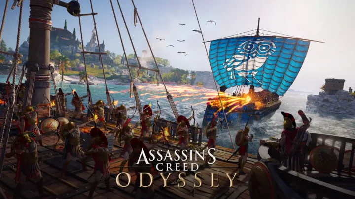 نقد و بررسی بازی Assassins Creed Odyssey؛ تصویر شاخص با لوگوی رسمی بازی