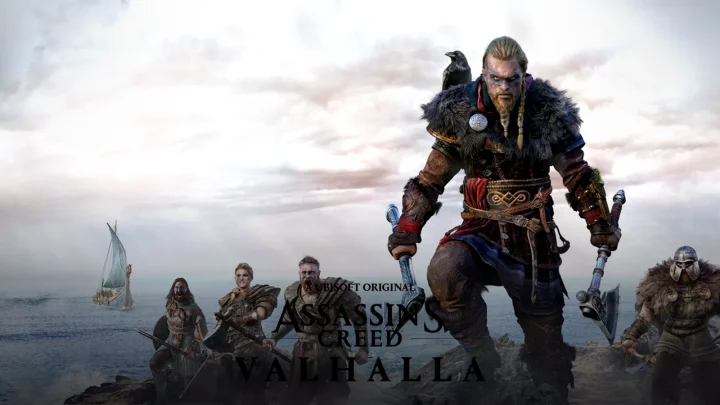 نقد و بررسی بازی Assassins Creed Valhalla؛ تصویر شاخص با لوگوی رسمی بازی