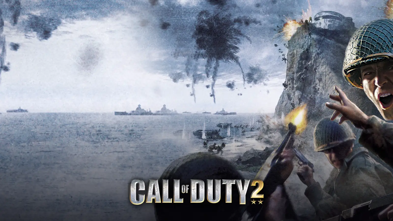 سرباز آمریکایی در حال شلیک در پوستر Call of Duty 2