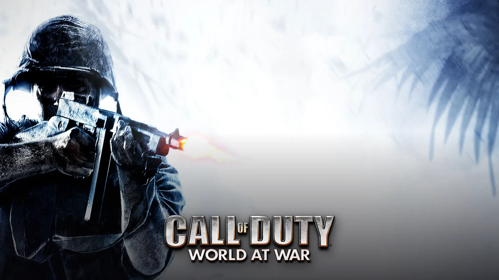 سرباز با ماسک گاز و اسلحه در پوستر Call of Duty World at War
