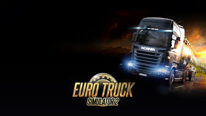 بازی Euro Truck Simulator 2؛ تصویر شاخص با لوگوی رسمی بازی