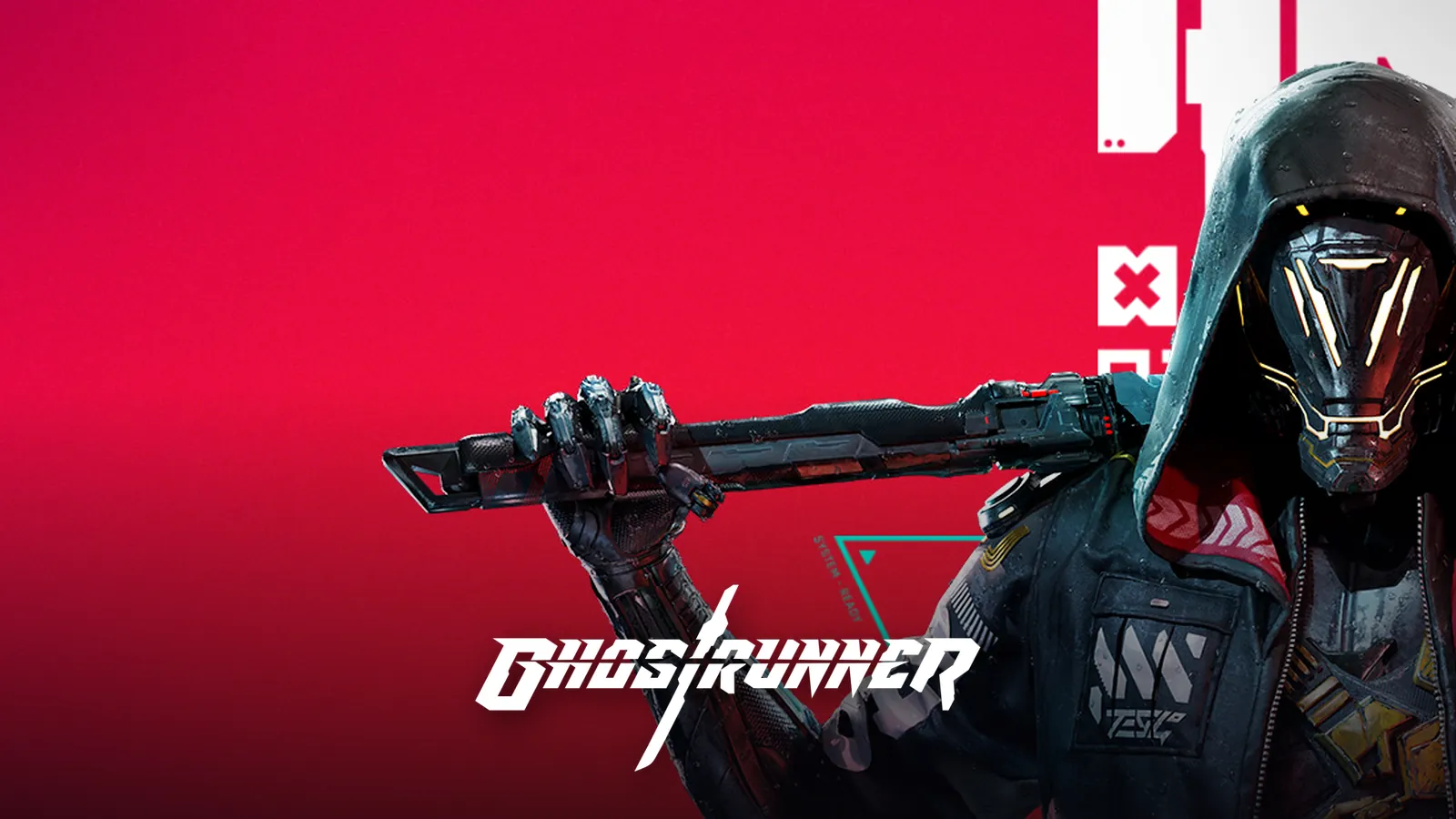 بازی Ghostrunner؛ تصویر شاخص با لوگوی رسمی بازی