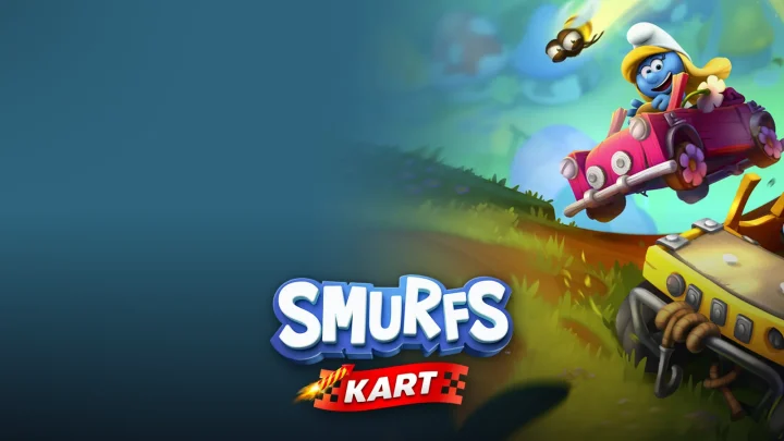 بازی Smurfs Kart؛ تصویر شاخص با لوگوی رسمی بازی