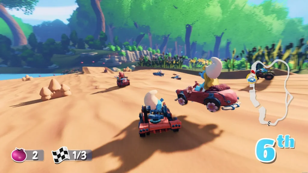 صحنه‌ای از محیط و گیم‌پلی بازی Smurfs Kart - تصویر 2