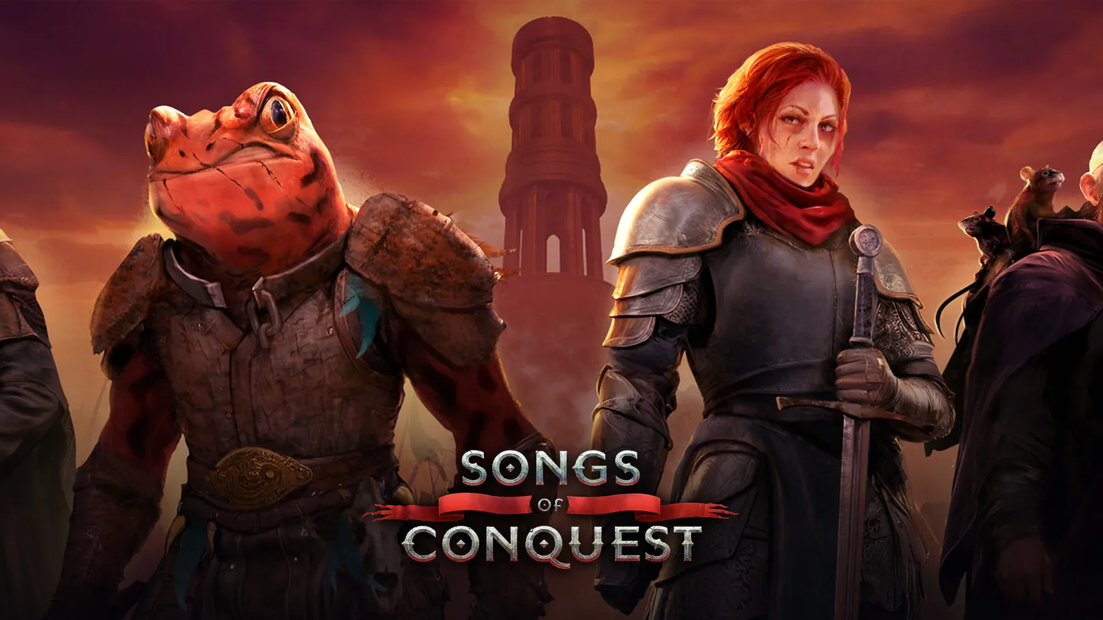 نقد و بررسی بازی Songs of Conquest؛ تصویر شاخص با لوگوی رسمی بازی