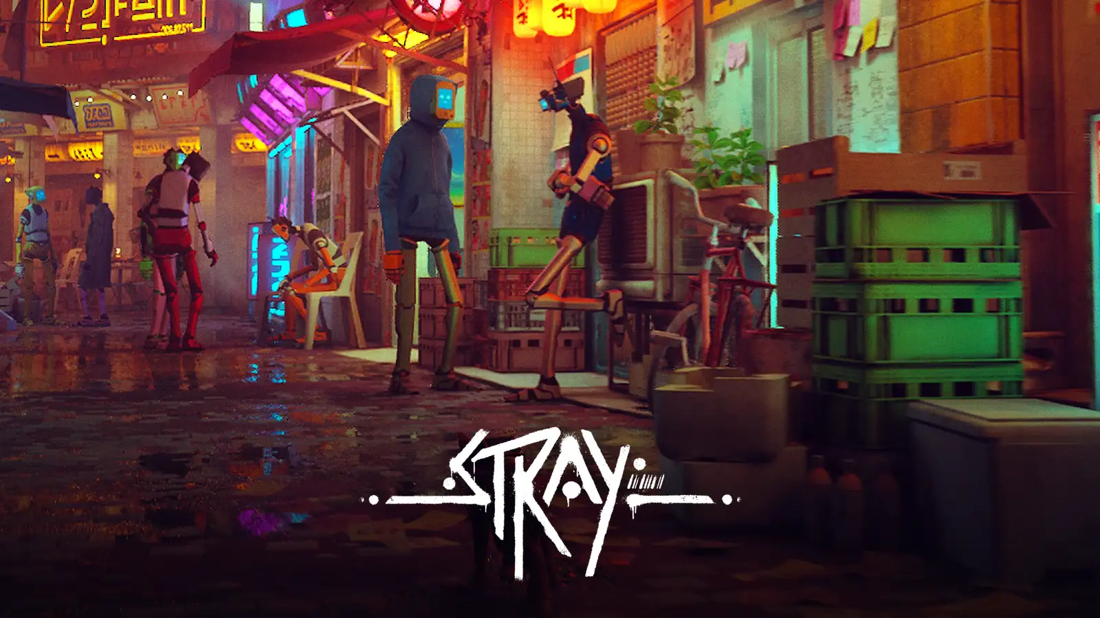 بازی Stray بازی Stray؛ تصویر شاخص با لوگوی رسمی بازی