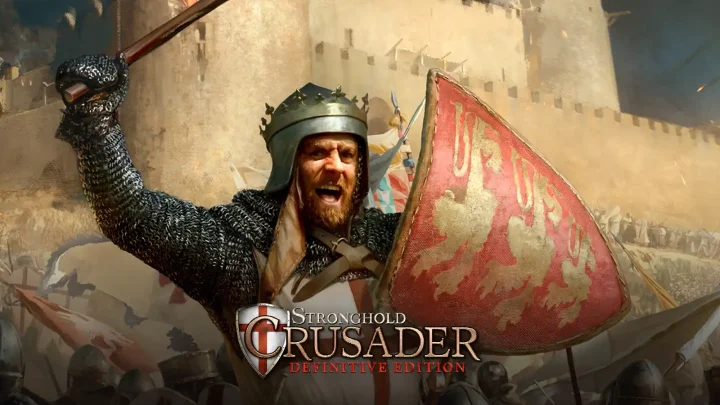 بازی Stronghold Crusader: Definitive Edition برای کامپیوتر؛ تصویر شاخص با لوگوی رسمی بازی