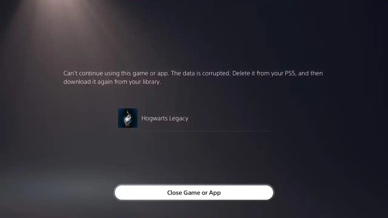 پیام خرابی داده بازی در PS5