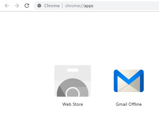برنامه Gmail Offline در صفحه chrome://apps