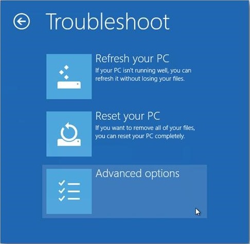 رفتن به حالت Safe mode در ویندوز صفحه Troubleshoot ویندوز 10 و گزینه Advanced options