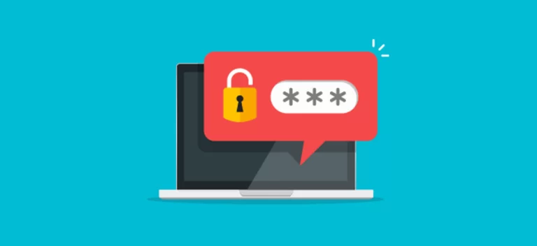 آیکون قفل و رمز عبور روی لپ‌تاپ