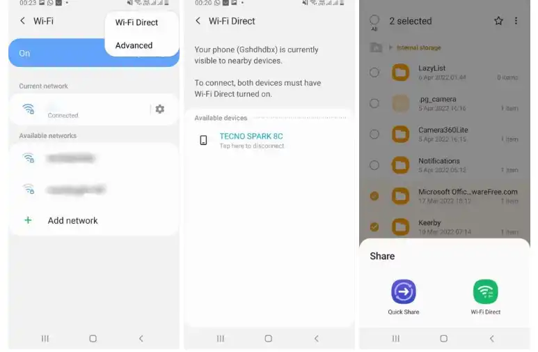 انتقال فایل با Wi-Fi Direct