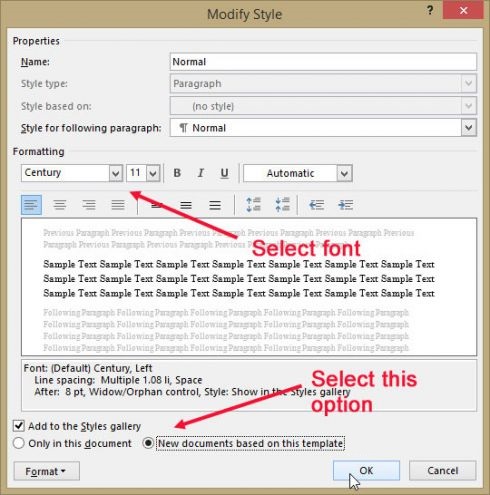 پیش فرض کردن Font در Word
